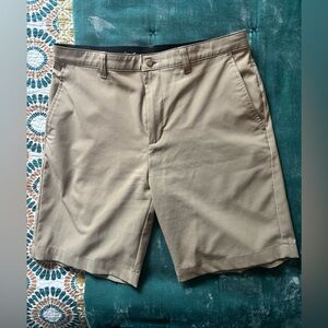 Greg Norman Collection Khaki Flat Front Golf Shorts